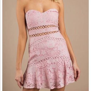 Tobi Kiss Me Pink Lace Dress
